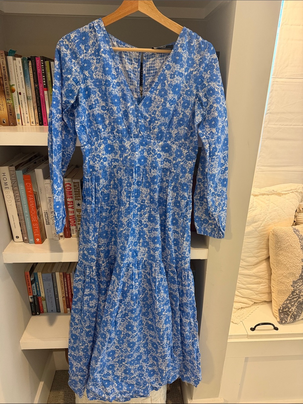 Able Blue Floral V-Neck Maxi Dress